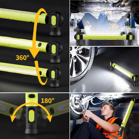 Under-Hood Inspection Light Bar — 3000-Lumen Magnetic LED Light Bar (with Hooks), 5200mAh Cordless Rechargeable Hood Light, Single Unit. Ideal for Auto Technicians, Vehicle Maintenance, and Garage Work.