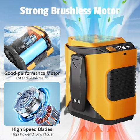 Personal Portable Waist Clip Fan,Rechargeable 5000mAh Battery Power bank,10Speeds Strong Airflow,LED Light,up to 8H of Working Time,Hands-Free Hanging Neck Fan,Wearable Belt Fan for Camping,Outdoor,Jobsite,Farms,Fishing #SummerWins #DealsForYouDays