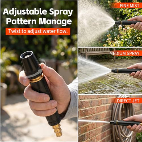 Home High-Pressure Car Wash Spray Gun (Includes Booster Nozzle and Hose Clamp) — An Essential Choice for Watering Flowers and Vegetables, and Cleaning Your Beloved Car.