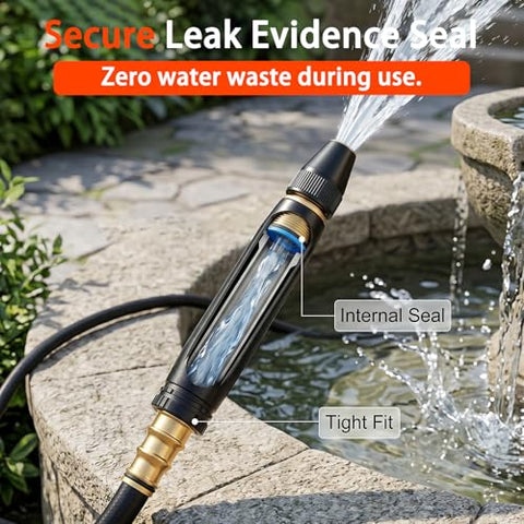 Home high-pressure car wash water gun with booster nozzle and hose, portable handheld water sprayer, a must-have for watering plants and vegetables, car washing, garden cleaning, pet bathing and outdoor rinsing.