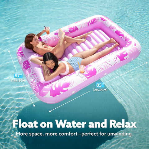Inflatable Sunbathing Float — With Cup Holder | Sunbathing Lounger, Floating Raft, Deck Chair, Kids' Inflatable Pool