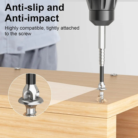 【FathersDayGift】PH2 Magnetic Screwdriver Bit Set - 9 PieceK5 Impact-Resistant S2 Steel Bits , Non-Slip Electric Screwdriver Bit 1/4" Hex, 25-150mm