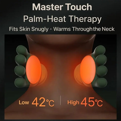 Bionic hand heating massage device, used for deep tissue pain relief, wireless portable electric finger pressure 4D kneading massage, simulates human hand, suitable for neck/shoulder/leg massage, ideal for home massage, Usb rechargeable massagers