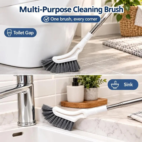 Adjustable Length Stainless Steel Telescopic Long Handle Crevice Cleaning Brush, Narrow Gap Cleaner for Bathroom, Hard-to-Reach Spaces