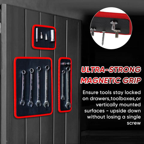 3PC Flexible Magnetic Tool Mat & Tray Holder - Magnetic Tool Tray, Flexible Magnetic Mat, PVC & Non-Slip for Garage Workshop, Auto Repair Tools fathersdaygiftideas fathersdaygift