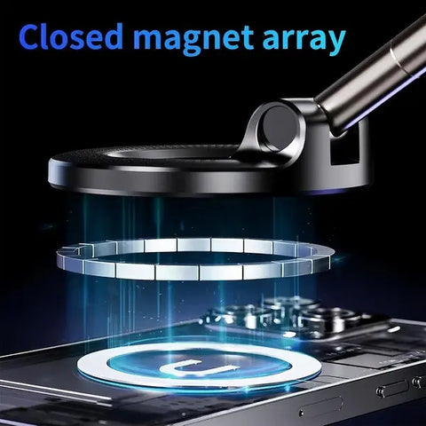 Summorefun 2.0 Foldable Magnetic Car Phone Holder - 20 N52 Magnets, Vacuum Suction Cup with Heat-Resistant Nano-Adhesive Base, Auto Accessories, Car Stuff, Phone Accessories for MagSafe Devices