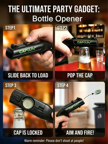 Stainless Steel & ABS Plastic Spring Mechanism Bottle Opener,  Kitchen & Bar Fixture Accessory, Outdoor Tool & Gadget for Father’s Day Gift Ideas, Boyfriend Birthday, Anniversary (Red-Black), Tools And Gadgets