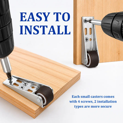 Vertical Track Roller Wheel, Heavy Duty 110LBS Sliding Door Bottom Guide, Anti-Wobble Door Stop, Nylon Wheel & Aluminum Bracket, Smooth Quiet Sliding, Easy to Install Replacement Parts for Barn Door, Interior Door, Wardrobe, Cabinet, Closet Organizer