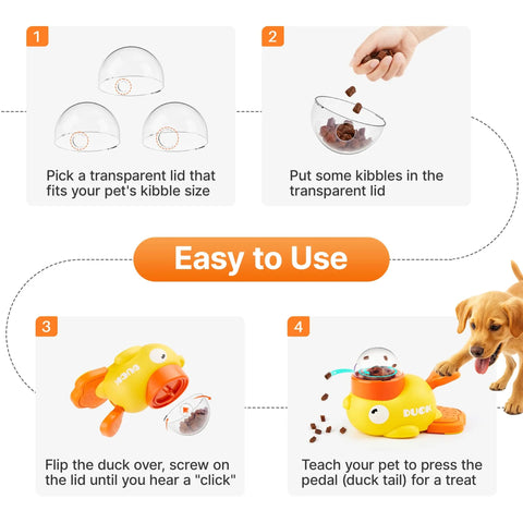 Interactive Cat Puzzle Treat Dispenser Toy, Duck-Shaped Food Slow Feeder for Cats and Small Dogs Enrichment, IQ Training and Exercise 8.6 Inches #SummerVibes #petlovers