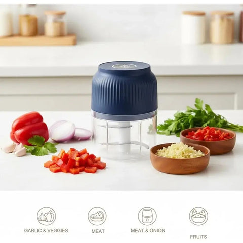 Electric Food Shredder, Mini Meat Grinder, Garlic Puree Maker, Portable Kitchen Gadget for Minced Meat, Vegetable, Onion, Ginger, Chili, Cheese Grater Multifunctional Kitchen Appliances