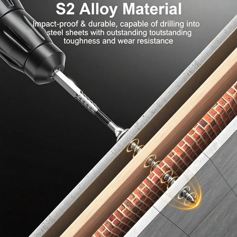 【FathersDayGift】PH2 Magnetic Screwdriver Bit Set - 9 PieceK5 Impact-Resistant S2 Steel Bits , Non-Slip Electric Screwdriver Bit 1/4" Hex, 25-150mm