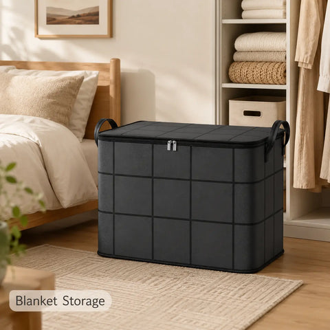 Spacious Moving Storage Bin, Zippered Organizer for Quilts, Bedding & Sweaters, Large Capacity Fabric Bag for Moving Day, Closet & Bedroom Use