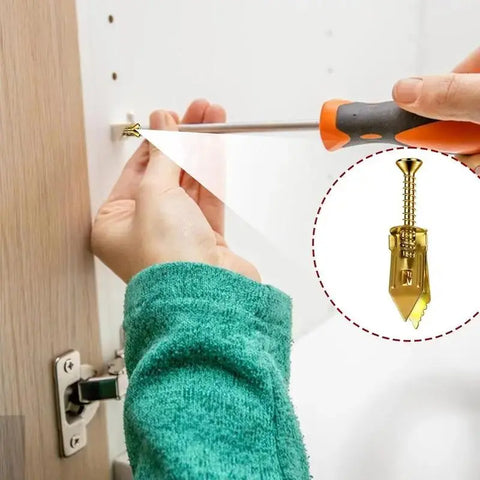 summerfun 100PCS/200PCS Self-Drilling Drywall Anchors Kit No Drill Needed Easy Hang for Home & Office Includes 100 Anchors 100 Screws for Quick Install Adjustable Hooks & Bracket