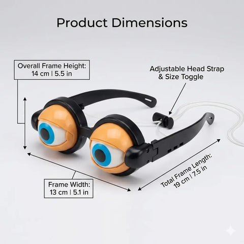Kinetic Crazy Eyes Glasses, Novelty Eyewear for Costume Party Decoration