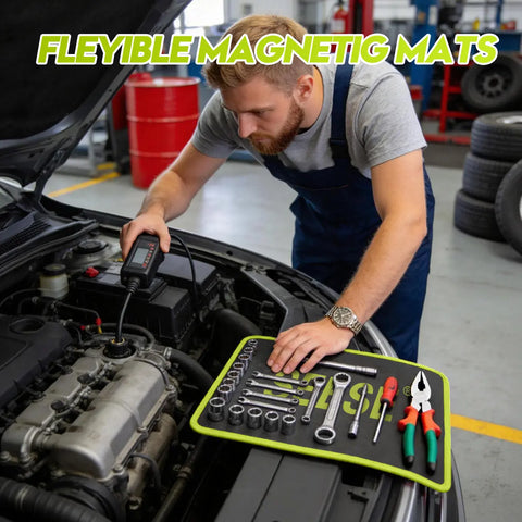 【FathersDayGift】3PC Flexible Magnetic Tool Mat & Tray Holder - Magnetic Tool Tray, Flexible Magnetic Mat, PVC & Non-Slip for Garage Workshop, Auto Repair Tools fathersdaygiftideas fathersdaygift