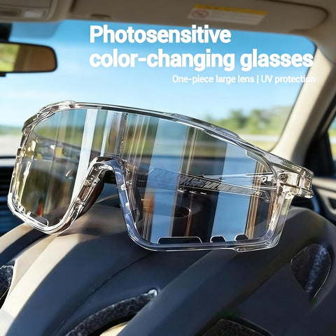 UV-Protective Sunglasses for Hiking and Cycling—Featuring a wind-resistant design, the lenses automatically adjust their tint based on UV intensity.