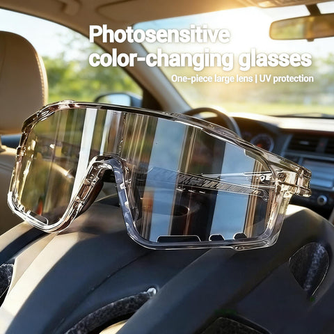 UV-Protective Sunglasses for Hiking and Cycling—Featuring a wind-resistant design, the lenses automatically adjust their tint based on UV intensity.
