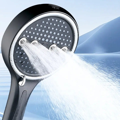 Powerful 6-Mode Handheld Shower Head High Pressure Water Spray with Rainfall Massage Pulse Spray Hybrid Bubble Patterns Premium ABS Material Wall Mount Showerhead Modern Bathroom Upgrade Ideal Summer Shower Accessory Perfect Holiday Gift