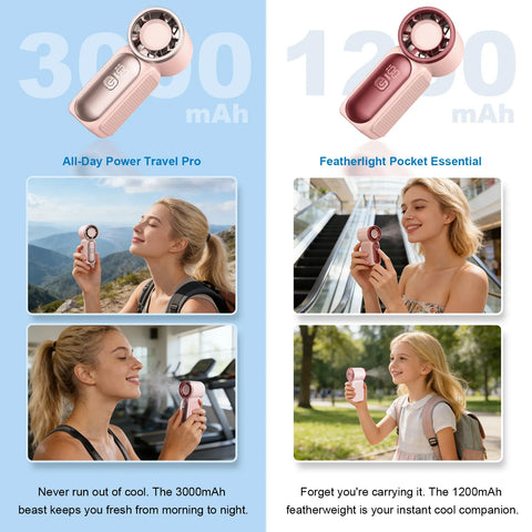 Mini Handheld Fan with LED Display – 6-Speed Turbo Pocket size Fan for Women. USB Rechargeable, High-Speed Cooling for Travel & Makeup. Perfect  Gift.  Portable Refrigeration