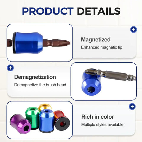 Powerful Magnetic Screw Ring: 1/4-Inch (6.35mm) Universal Magnetic Screw Holder—A Removable Magnetic Bit Holder Compatible with Hex Screwdrivers and Power Screwdriver Bits; An Ideal Gift for Thanksgiving, Christmas, New Year, and Father's Day.