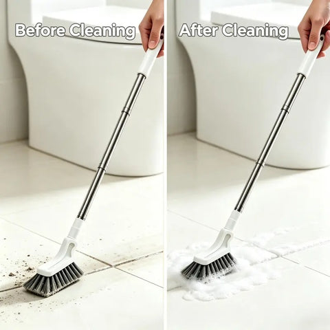 Adjustable Length Stainless Steel Telescopic Long Handle Crevice Cleaning Brush, Narrow Gap Cleaner for Bathroom, Hard-to-Reach Spaces
