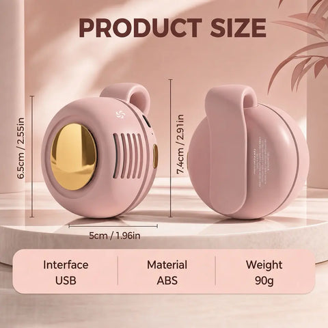 Portable, Silent Mini Bladeless Fan — 3-Speed Adjustable Waist Fan, Phone Cooling Fan, Personal Wearable Fan, Rotatable Body Fan