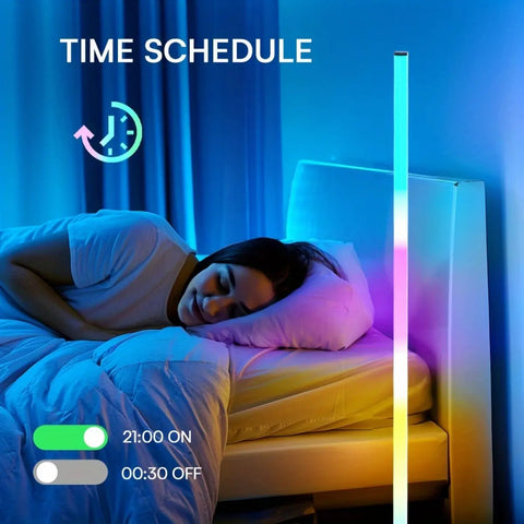 USB Powered LED Mood Floor Lamp with APP Control, Wireless Controller, Music Reactive Lighting Modes and Adjustable Brightness, Decorative Ambient Standing Light for Bedroom, Living Room, Game Room, Streaming Setup & Home DecorBring your room to life with