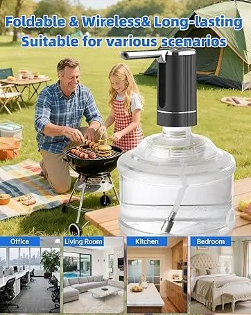 Generic Electric Water Bottle Pump FoldableWater Dispenser Pump for 1-5 GallonAutomatic Water Dispenser Countertop for RVOutdoor Travel Bedside Home Office Camping