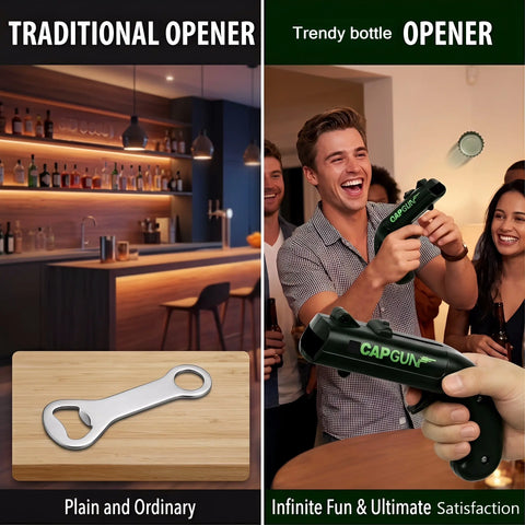 Stainless Steel & ABS Plastic Spring Mechanism Bottle Opener,  Kitchen & Bar Fixture Accessory, Outdoor Tool & Gadget for Father’s Day Gift Ideas, Boyfriend Birthday, Anniversary (Red-Black), Tools And Gadgets