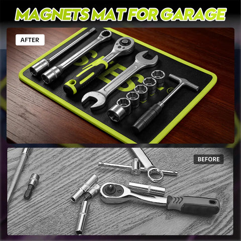 【FathersDayGift】3PC Flexible Magnetic Tool Mat & Tray Holder - Magnetic Tool Tray, Flexible Magnetic Mat, PVC & Non-Slip for Garage Workshop, Auto Repair Tools fathersdaygiftideas fathersdaygift