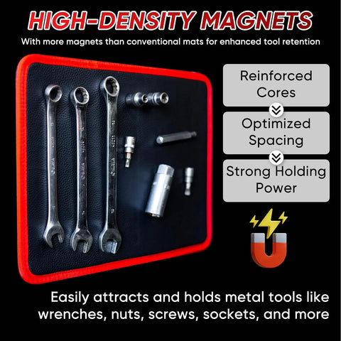 3PC Flexible Magnetic Tool Mat & Tray Holder - Magnetic Tool Tray, Flexible Magnetic Mat, PVC & Non-Slip for Garage Workshop, Auto Repair Tools fathersdaygiftideas fathersdaygift