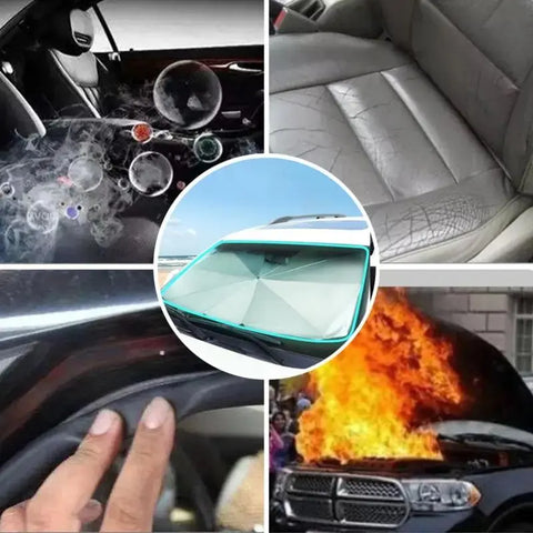 Car Front Windshield Sunshade, Multipurpose Car Glass Sun Shade, UV Blocker & Heat Reducer Car Sun Cover, Universal Easy-Fold Front Anti-UV Windshield Sunshade, Car Accessories