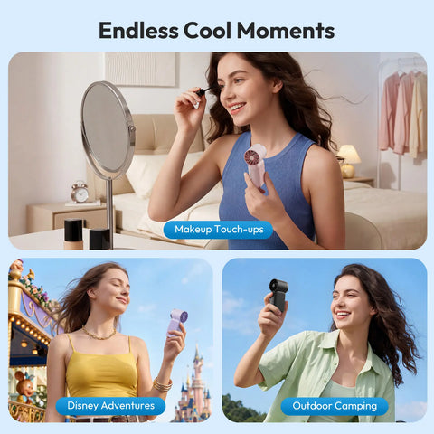 [15H Long Battery Life | 1-100 Speed Turbo] GAIATOP HF-18 Super Mini Handheld Fan, Portable Pocket Fan with Digital Display for Eyelash & Makeup Drying, Hot Flashes, USB Rechargeable Travel Accessory, Gift