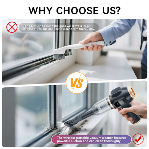 Handheld Cordless Car Vacuum Cleaner: 9000Pa powerful suction, 6-in-1 portable vacuum cleaner with a smart display, ideal for cars, homes, offices and pet care. A portable cordless cleaner. The perfect gift for your loved ones.