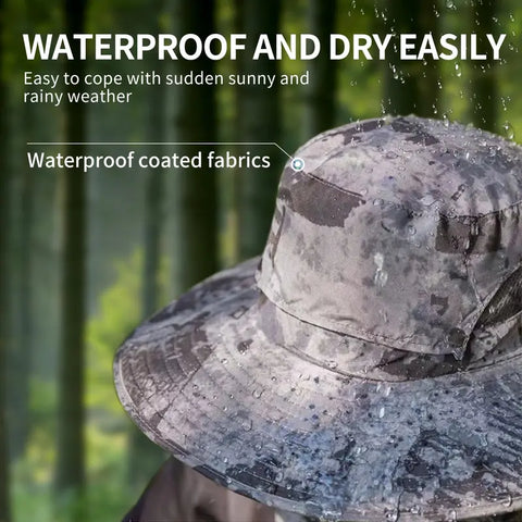 Upf 50+ Solar Cooling Fan Hat, Wide Brim Waterproof Outdoor Sun Hat with Dual Fan