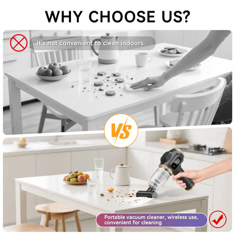 Handheld Cordless Car Vacuum Cleaner: 9000Pa powerful suction, 6-in-1 portable vacuum cleaner with a smart display, ideal for cars, homes, offices and pet care. A portable cordless cleaner. The perfect gift for your loved ones.