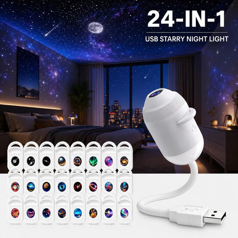 USB Star Sky Projector Lamp, Mini Galaxy Night Light for Bedroom, Romantic Room Decor, Kids Room, Dorm Room & Indoor Space