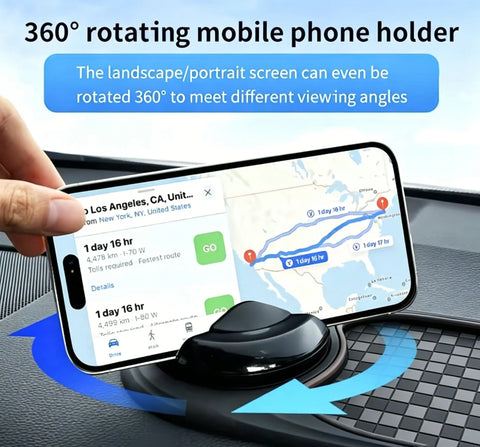 Universal Anti-Slip Car Dashboard Mat with 360°Rotating Phone Holder - Multi-FunctionalOrganizer Pad for Phones, Sunglasses, Keys, andDaily Essentials 2 CarPlay Screen Slot MountInterior Accessories