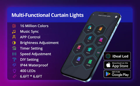 iToolMax DIY Smart LED Curtain Sync Lights