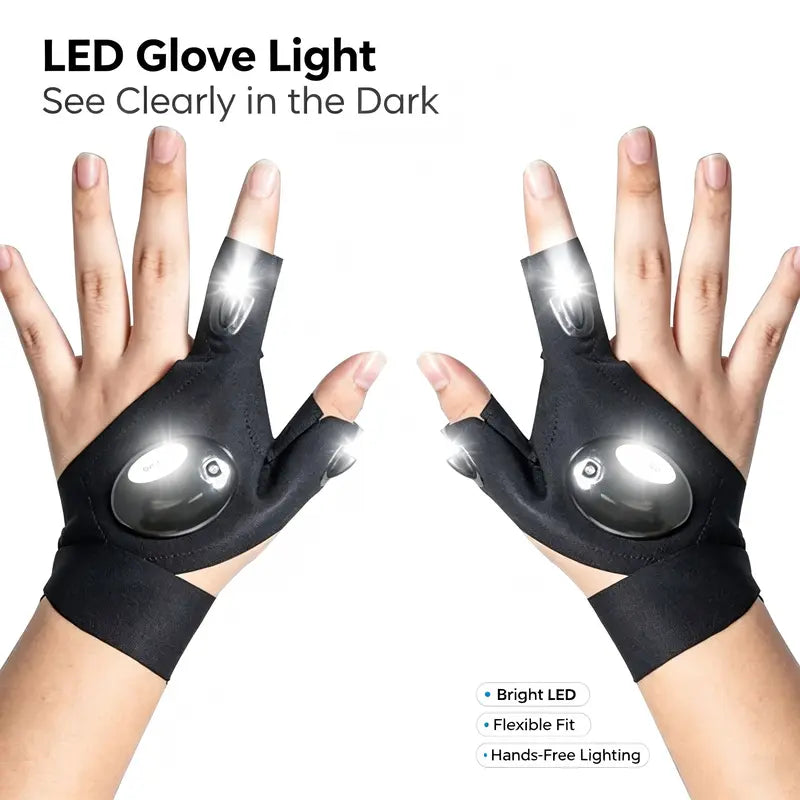 Hands-Free LED Finger Flashlight Gloves