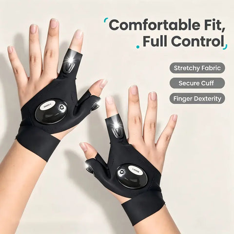 Hands-Free LED Finger Flashlight Gloves