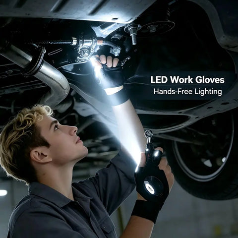 Hands-Free LED Finger Flashlight Gloves