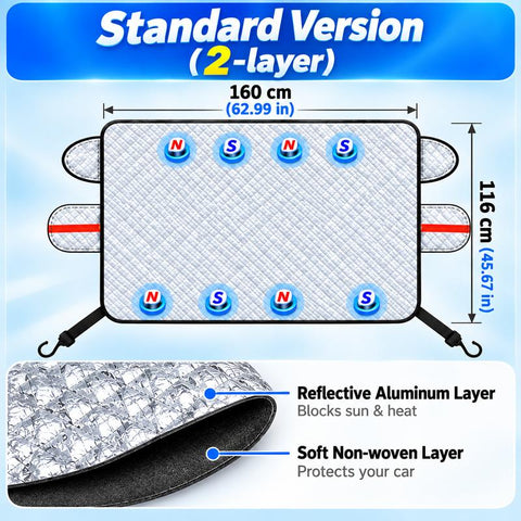 3-Layer Magnetic Windshield Snow & Frost Cover