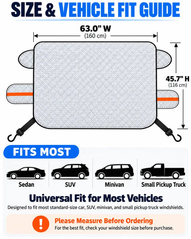 3-Layer Magnetic Windshield Snow & Frost Cover