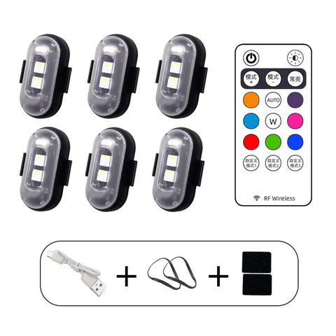 Wireless RGB Rechargeable LED Strobe Lights