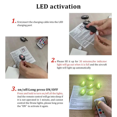 Wireless RGB Rechargeable LED Strobe Lights