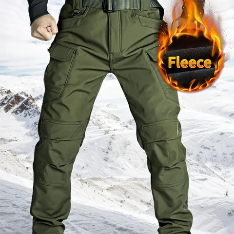 Men’s Fleece-Lined Winter Tactical Cargo Pants