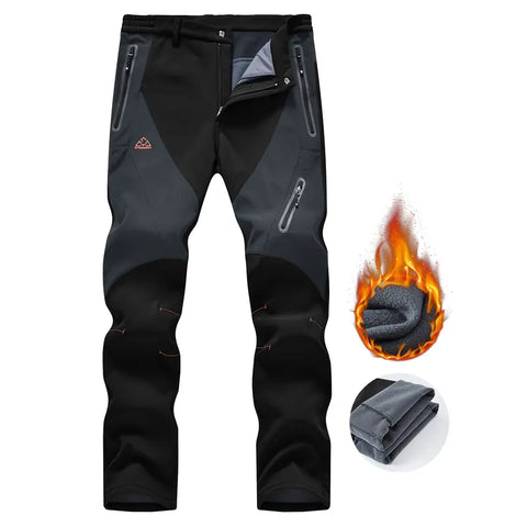 Men’s Fleece-Lined Waterproof Softshell Winter Pants