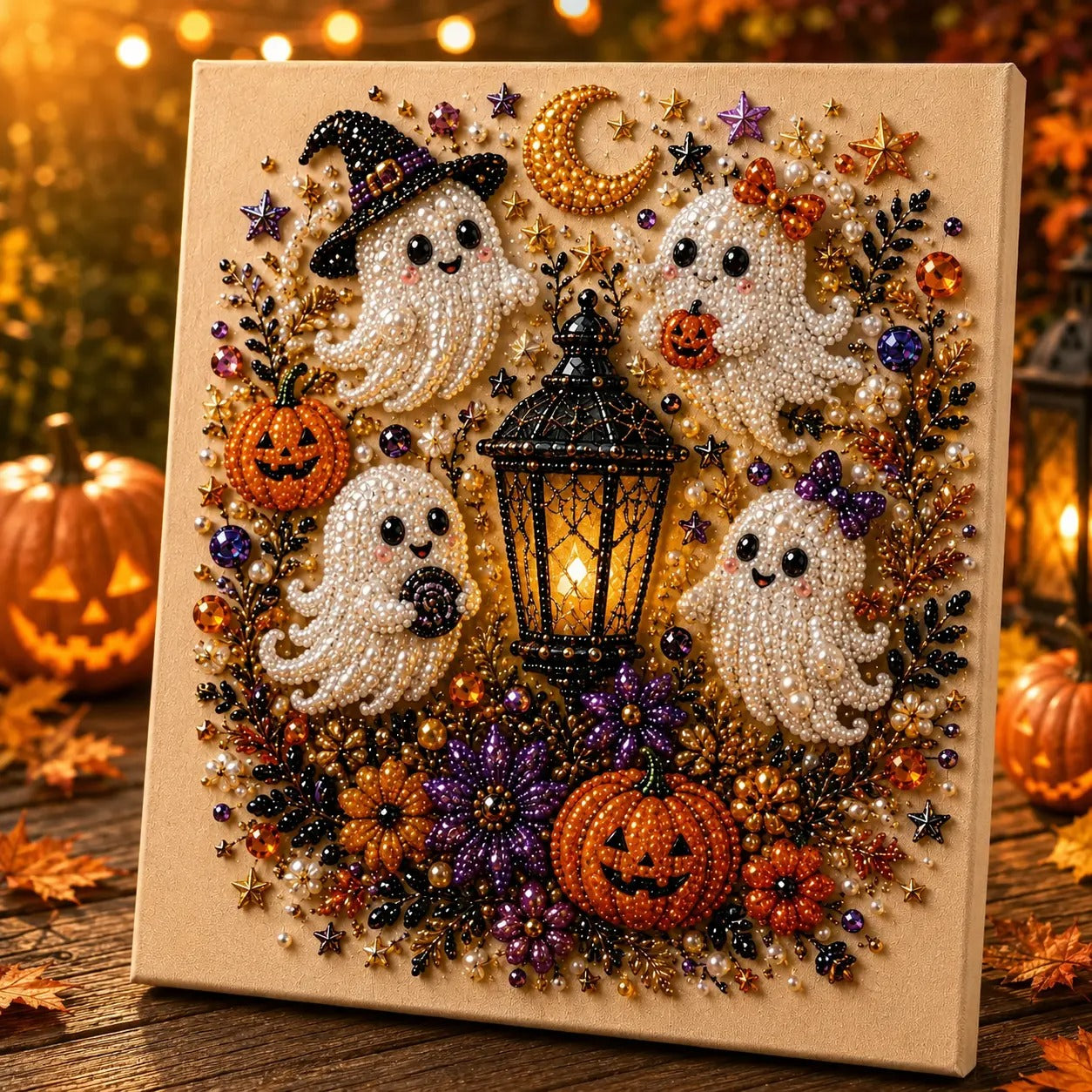 Spooky Cute Ghost Pearl 3D Diamond Painting DIY Kit
