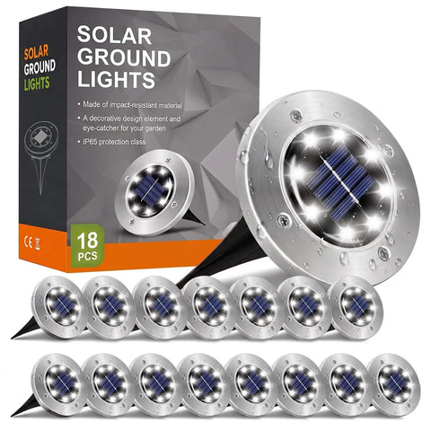 Summorefun Solar Lights for Outside,12 Pack Solar Lights Outdoor Waterproof, Solar Garden Lights Landscape Lighting for Patio Pathway Lawn Yard Deck Driveway Walkway, Cold White